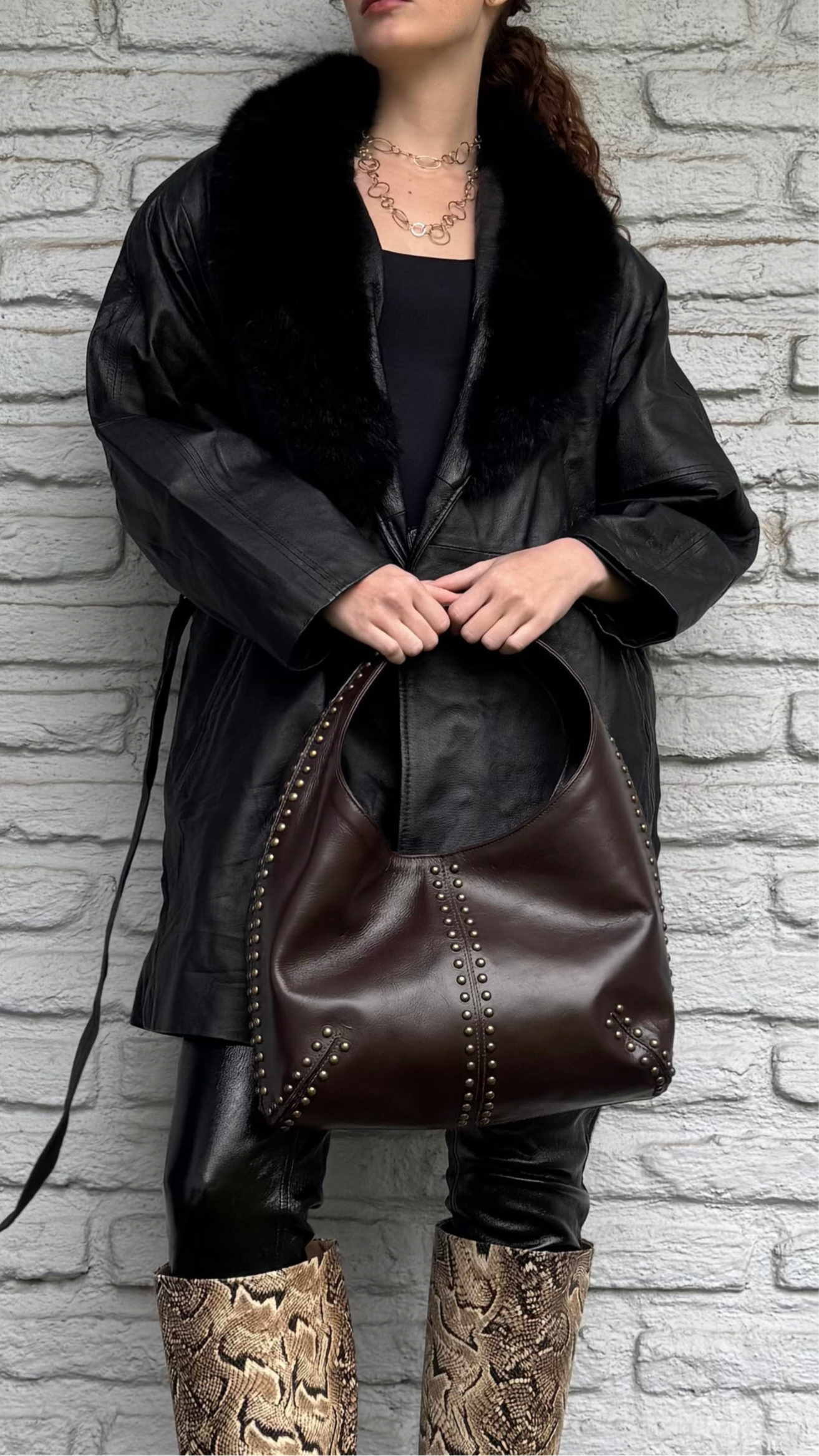 Cartera Cafe Tachas