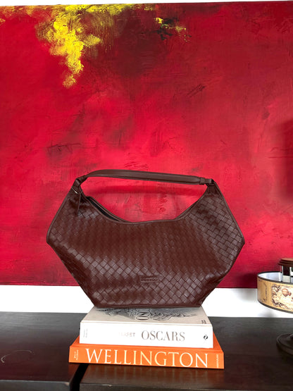 Cartera trenzada cafe