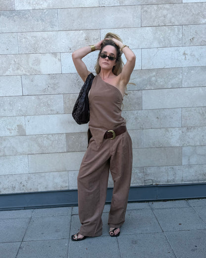 Pantalon pinzas beige