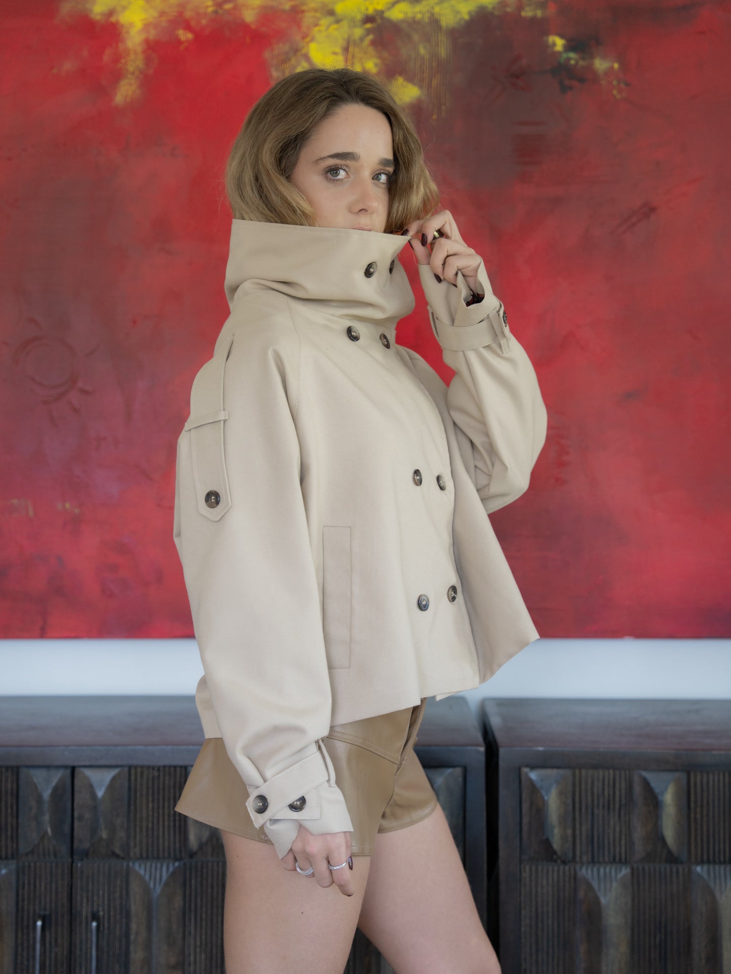 Microshort Ecocuero Camel