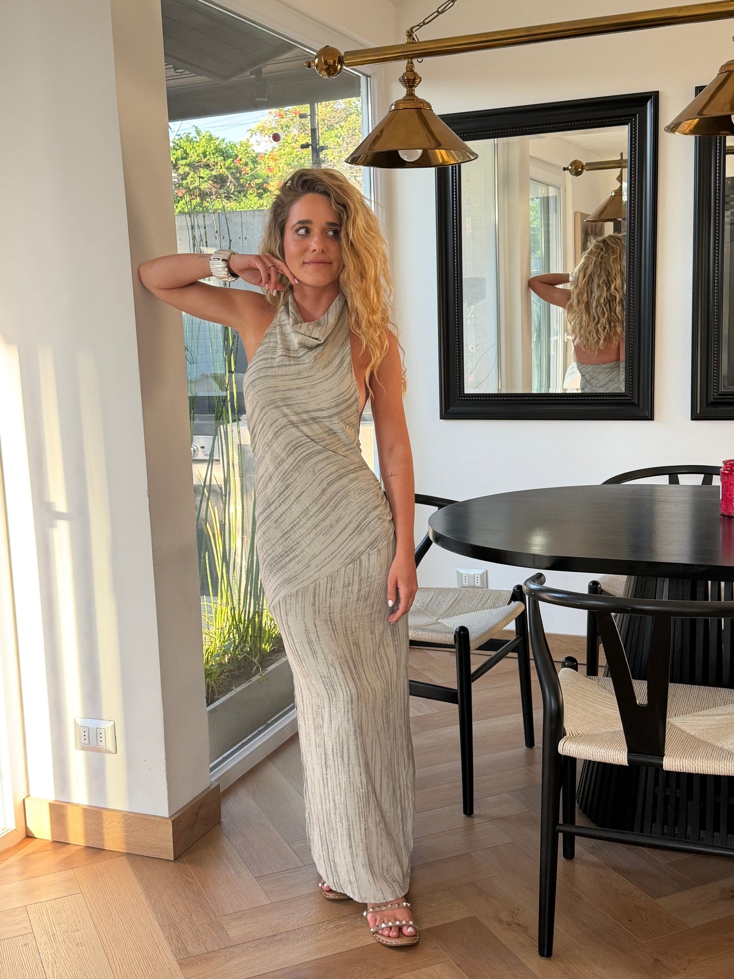 Vestido Halter Gris