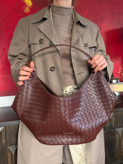 Cartera trenzada cafe