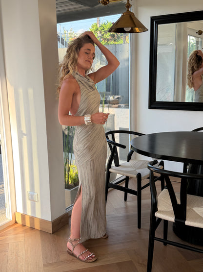 Vestido Halter Gris