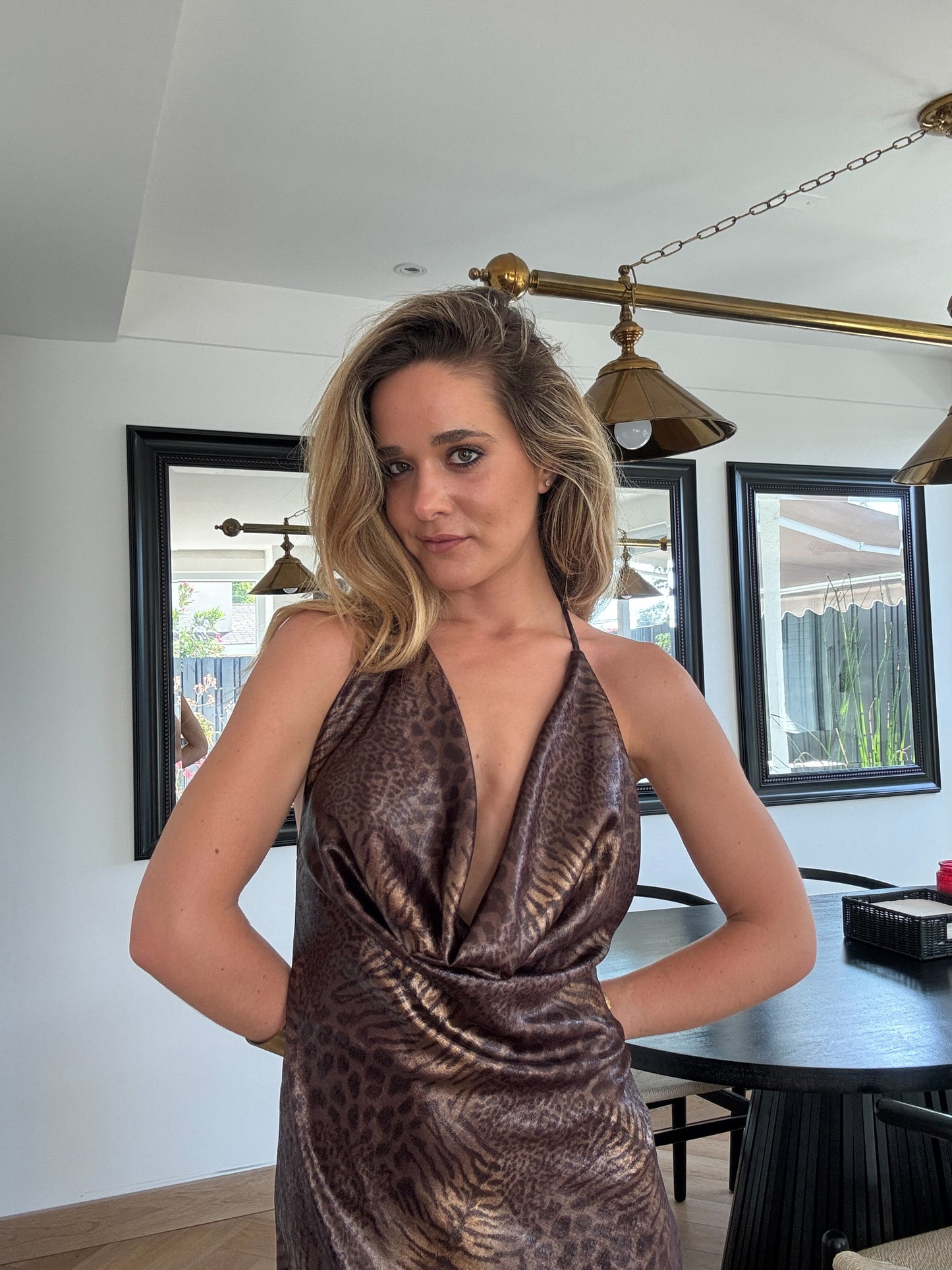 Vestido Print Cafe Asimetrico