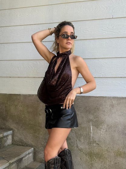 Microshort Ecocuero Negro