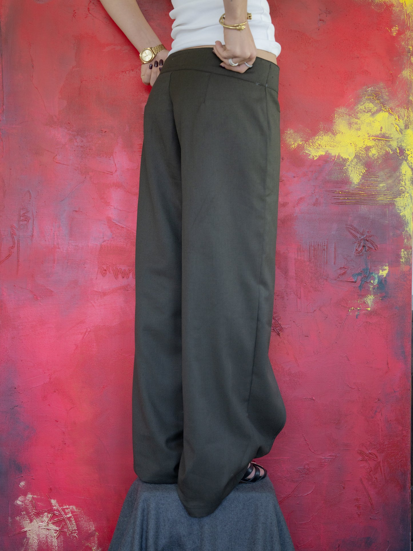 Pantalón sastrero cruzado gris