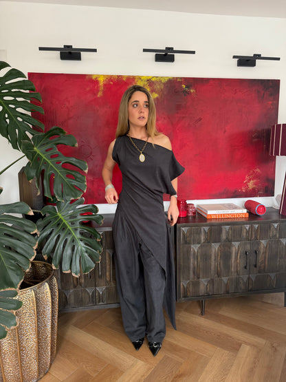 Pantalon Pinzas Gris oscuro