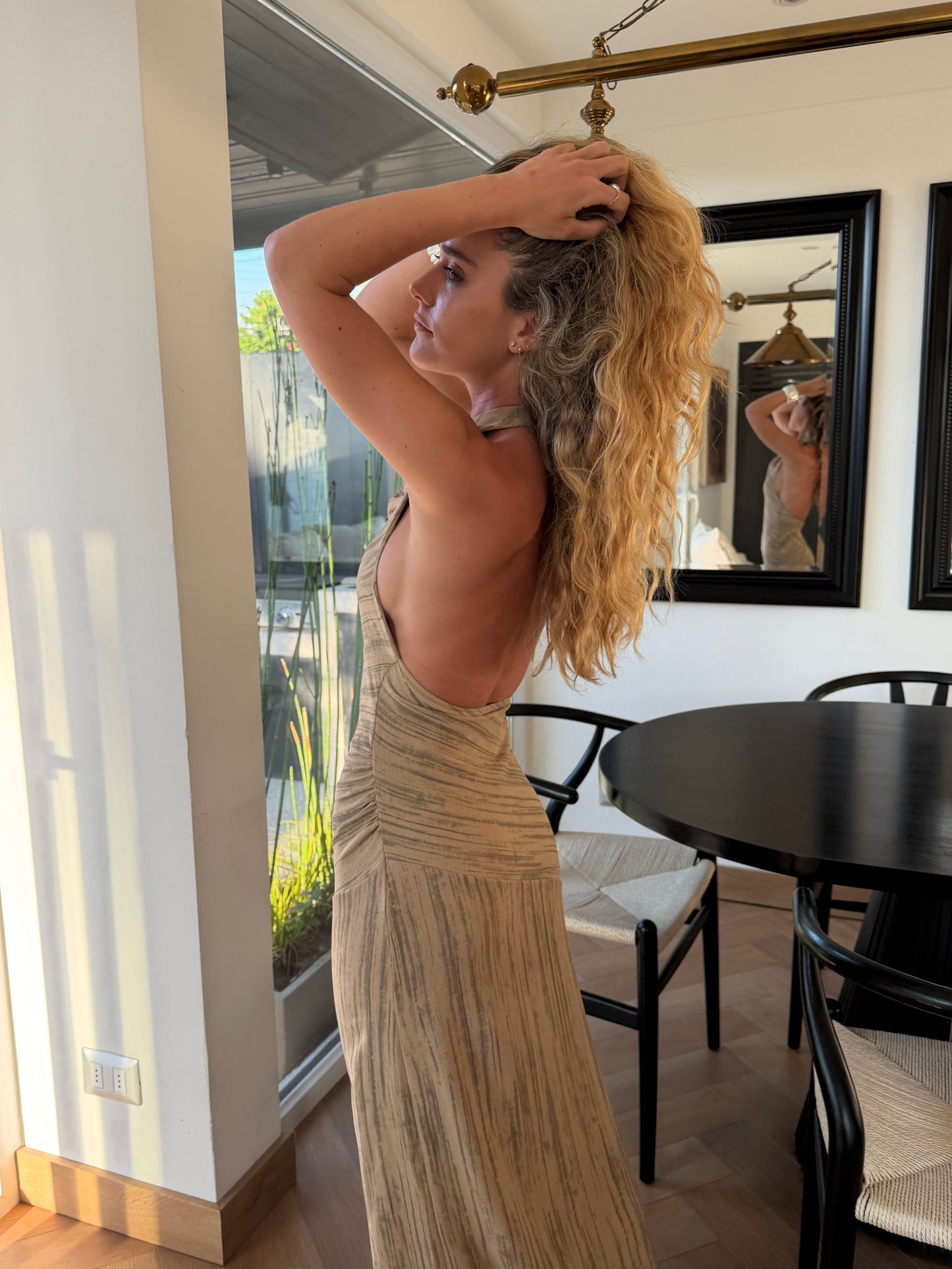Vestido Halter Beige