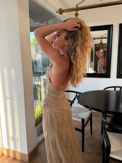 Vestido Halter Beige