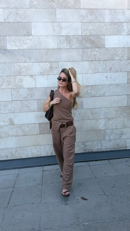 Pantalon pinzas beige