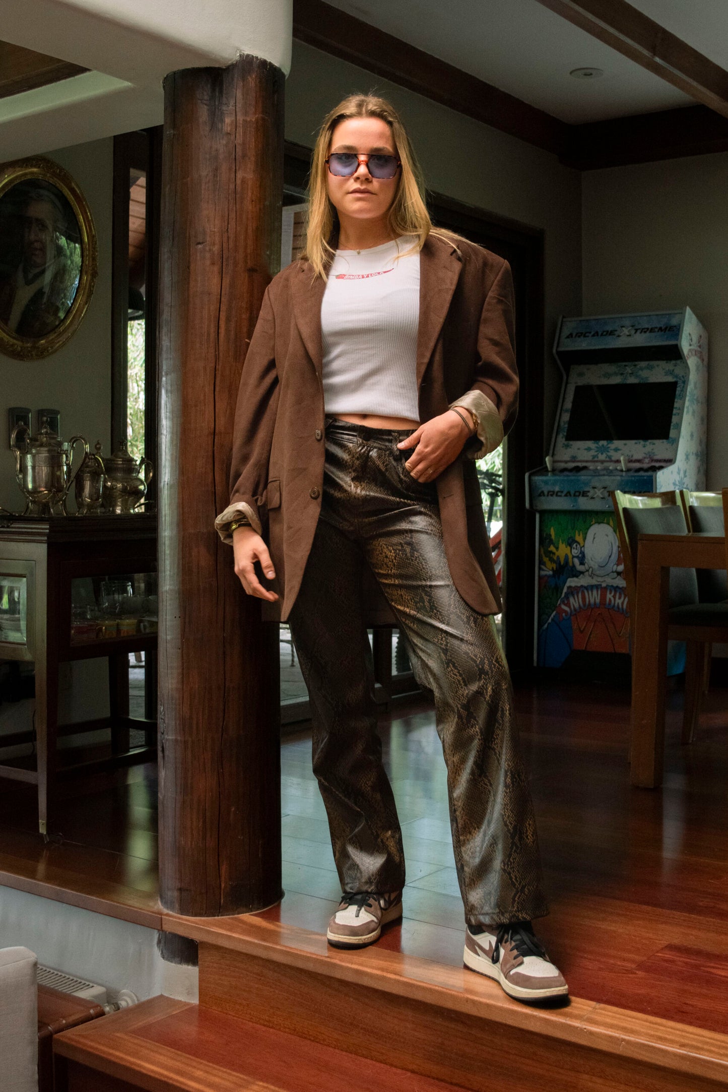 Pantalones eco cuero serpiente