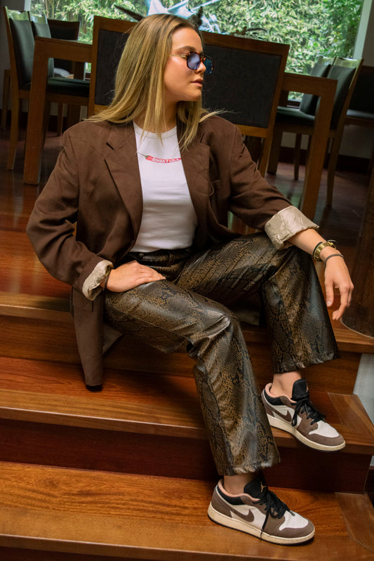 Pantalones eco cuero serpiente