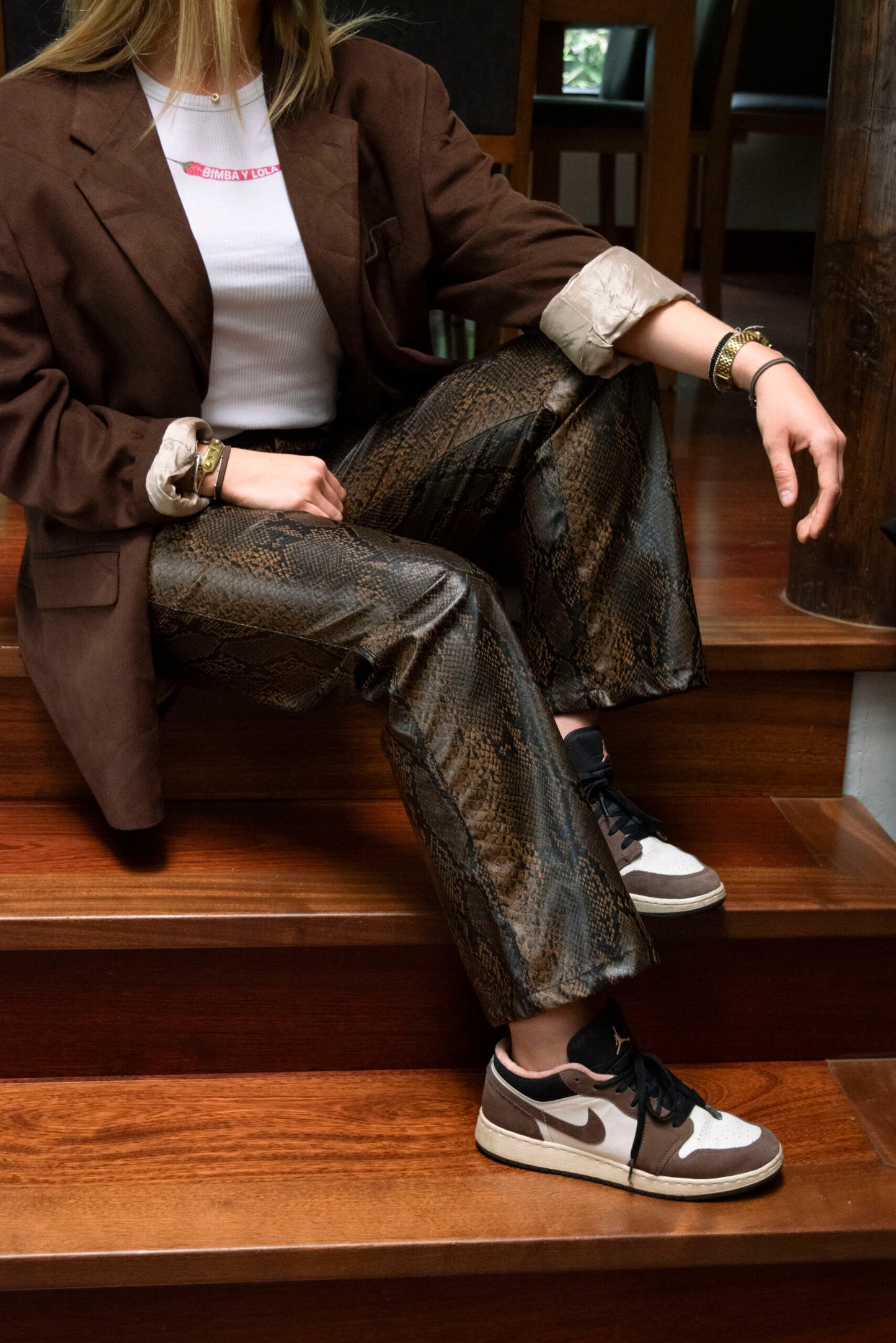 Pantalones eco cuero serpiente